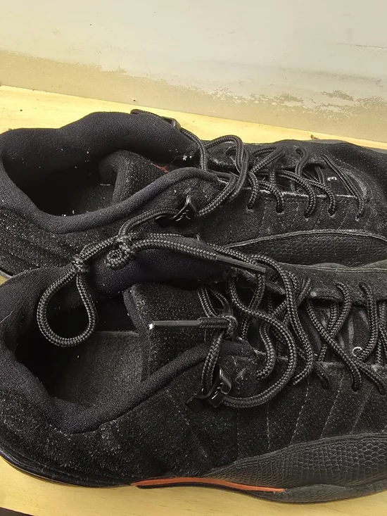 Jordan Air Jordan 12 Retro Men's Athletic Shoes Black with Small Red Accents - Picture 6 of 11